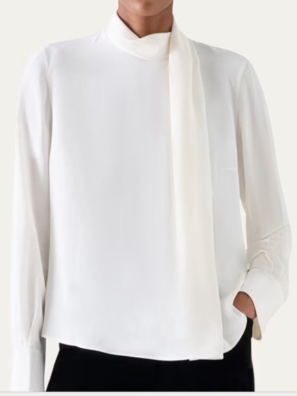Akris Punto - Long-Sleeve Silk Scarf Blouse - size 6 - NEW with tags - Picture 5 of 16